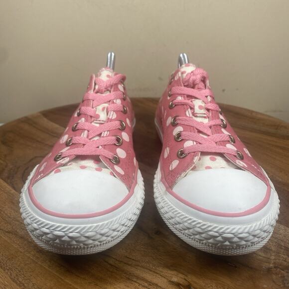 Converse All Star Womens Pink And White Polka Dot Minnie Mouse Size 7 Shoes - Picture 3 of 11